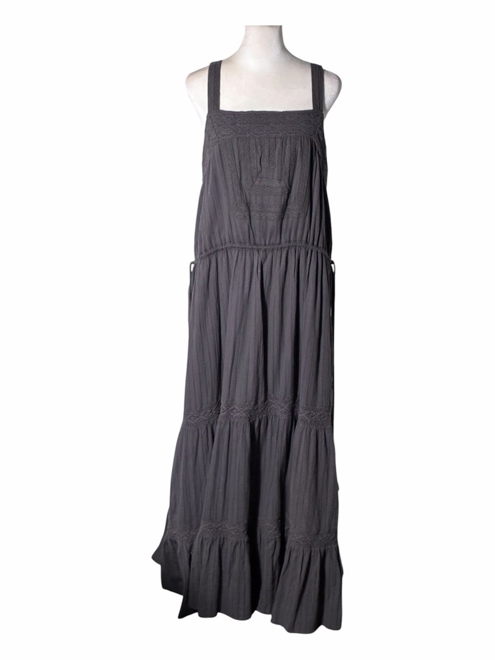 Lucky Brand gray cotton sleeveless maxi dress Sz Medium